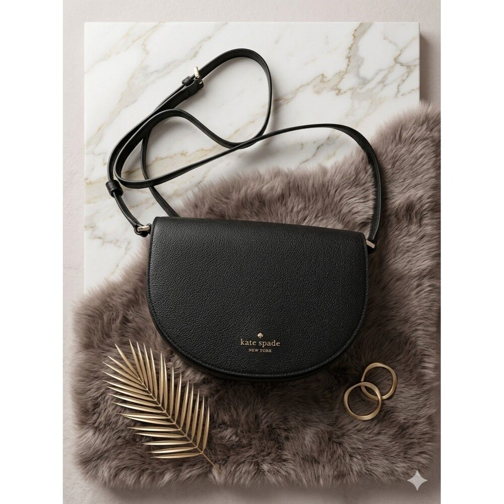 Kate Spade Luna Crescent Crossbody bag Leather Black